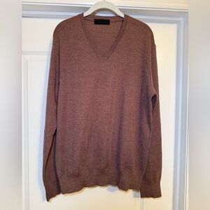 Men's Brown Nicole Farhi V-Neck Sweater Size XL